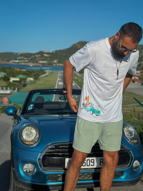 mini moke too with saint barths logo in pure cotton