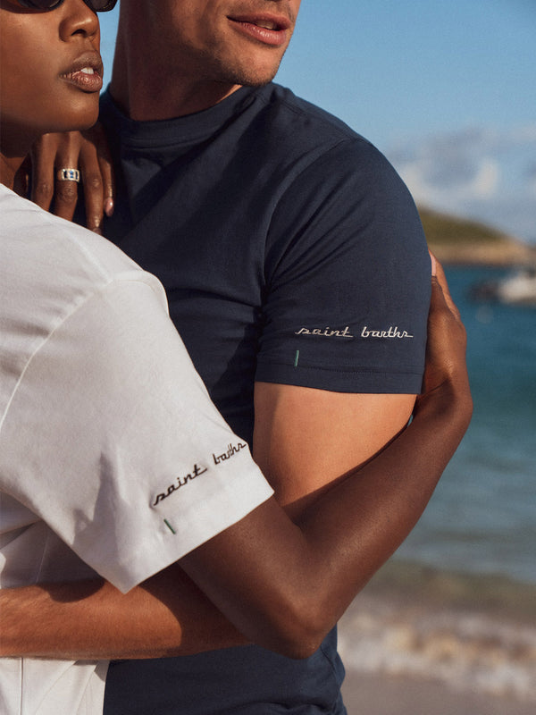 organic Supima cotton navy tee